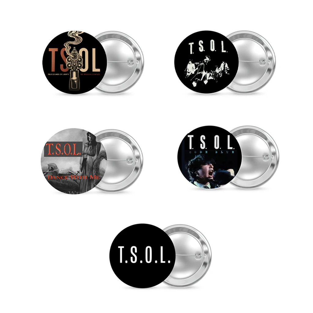 T.S.O.L. Buttons (5-Pack) New Merch