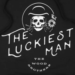 The Wood Brothers New Merch Luckiest Man Black Hoodie