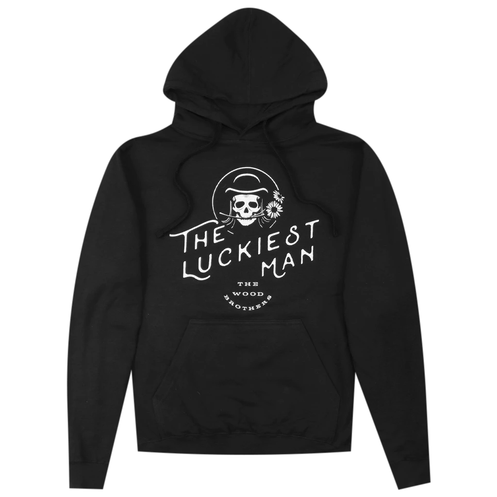 The Wood Brothers New Merch Luckiest Man Black Hoodie