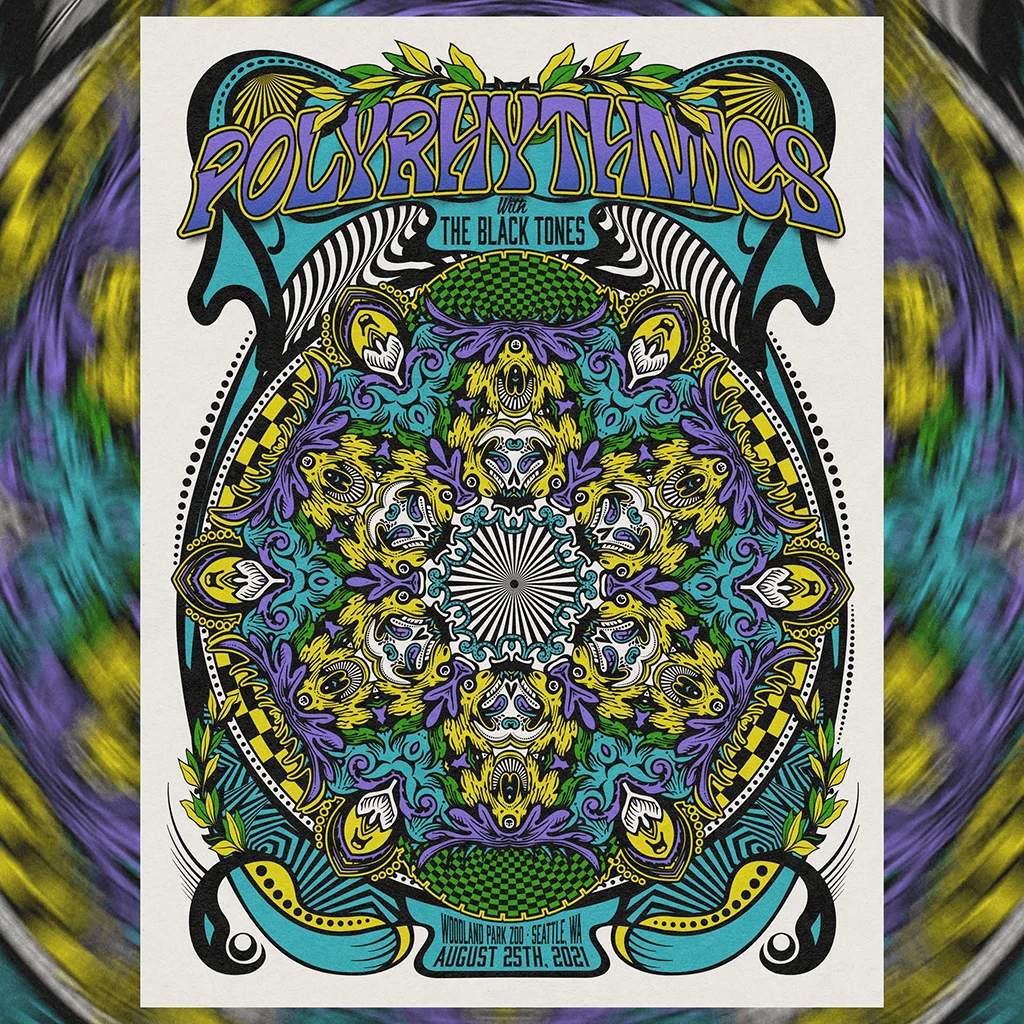 Polyrhythmics New Merch Woodland Park Zoo 18x25 Screen Printed Poster