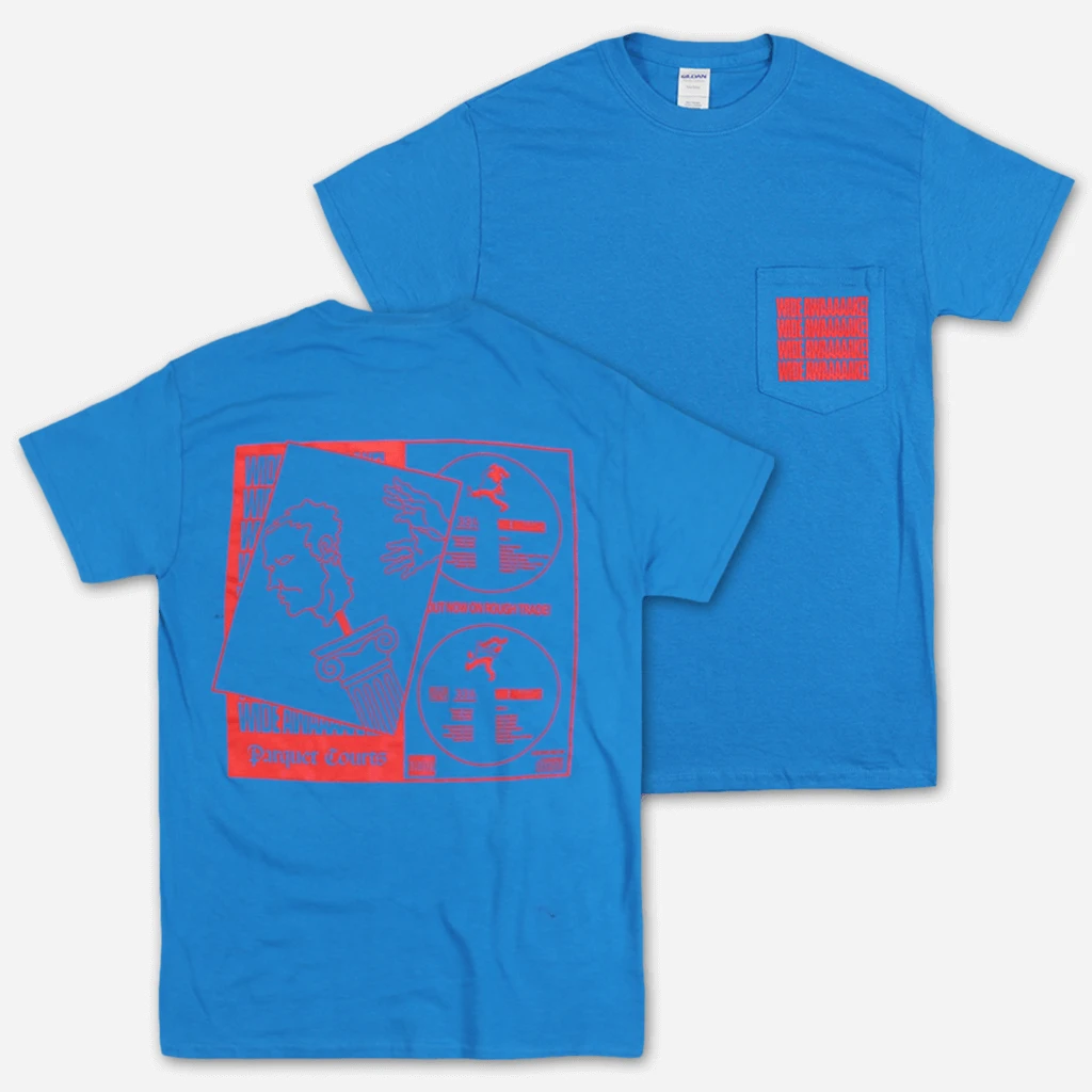 Parquet Courts Falling Statue Sapphire Pocket T-Shirt New Merch