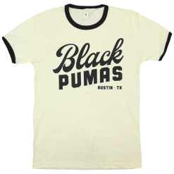 Black Pumas New Merch Austin Natural Ringer T-Shirt