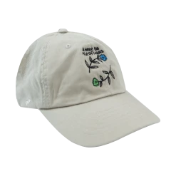 A Great Big Pile Of Leaves New Merch Blue & Green Flower Khaki Dad Hat