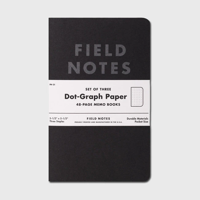 Field Notes Pitch Black: Dot-Graph Paper 3-Pack