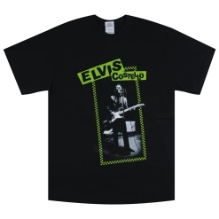 Elvis Costello New Merch Green Checkerboard T-Shirt