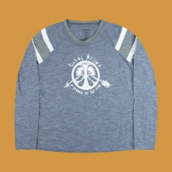 Lukas Nelson & Promise Of The Real Leave Em Behind Women's Heather Grey Long Sleeve T-Shirt New Merch