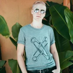 Autostraddle Basic Scissoring Grey Tri-Blend