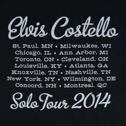 Elvis Costello In Moving Pictures/ Solo Black T-Shirt New Merch