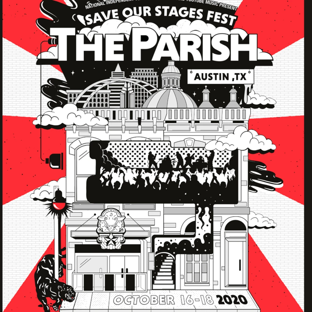 NIVA Save Our Stages Fest Live At The Parish - Hand Screen-Printed Poster New Merch