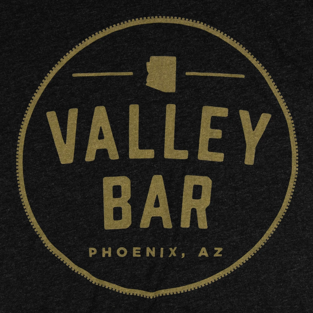 Valley Bar Circle Logo Black Tri-Blend New Merch