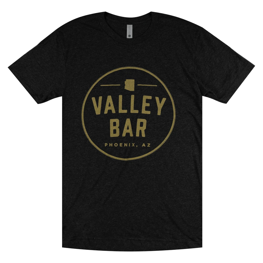 Valley Bar Circle Logo Black Tri-Blend New Merch